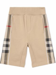 Burberry Kids спортивные шорты с клетчатыми вставками