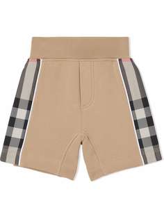 Burberry Kids спортивные шорты со вставками в клетку