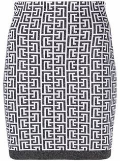 Balmain юбка мини с монограммой