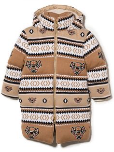 Burberry Kids пальто из смесового кашемира с узором