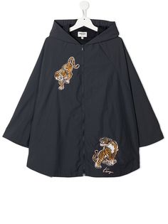 Kenzo Kids ветровка с капюшоном и нашивкой Tiger