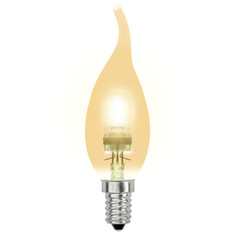 Лампы галогенные лампа галогенная UNIEL E14 42Вт 640Лм 2700К прозрачный золотой свеча на ветру