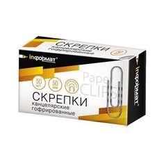 Гофрированные никелированные скрепки INFORMAT