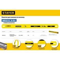 Широкое двустороннее пильное полотно по металлу STAYER