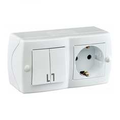 Двухклавишный выключатель-розетка MONO ELECTRIC