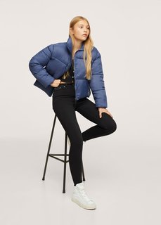 Объемный стеганый анорак - Bleu Mango