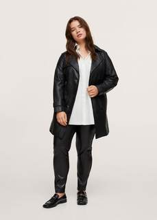 Комбинированные легинсы из искусственной кожи - Bypoli Mango