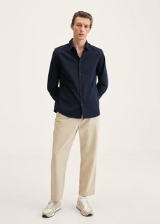 Фактурная рубашка slim fit из хлопка - Arthur Mango