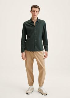 Фактурная рубашка slim fit из хлопка - Arthur Mango