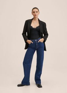 Боди с кружевной вставкой - Satin Mango