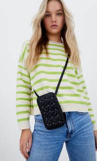 Stradivarius Стеганая Сумка Для Смартфона С Плечевым Ремнем Черный 103