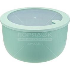 Миска пластик, 3.6 л, 22х13 см, фисташковая, круглая, герметичная, Idea, Нео, М 1327