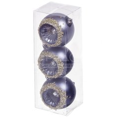 Елочный шар серый SYQD-0121245, 3 шт, 8 см