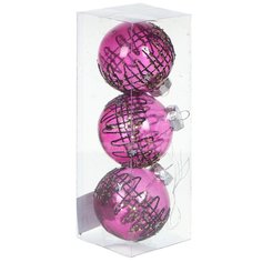 Елочный шар фиолетовый SYQD-012118, 3 шт, 8 см