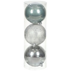 Елочный шар серый SYQE-012141, 3 шт, 10 см