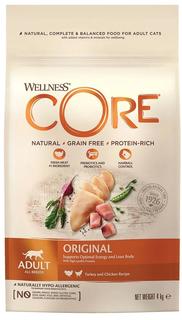 Сухой корм Wellness CORE &quot;Индейка с курицей&quot; для взрослых кошек, 4кг Cor.E