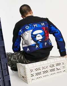 Свитшот черного цвета AAPE By A Bathing Ape x Tommy Hilfiger-Черный