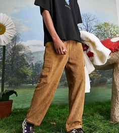 Свободные вельветовые брюки карго коричневого цвета в стиле 90-х COLLUSION-Коричневый цвет