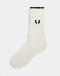 Белые носки с контрастными краями Fred Perry-Белый