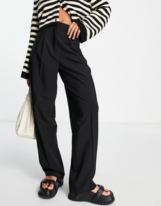 Черные брюки-галифе с прямыми штанинами Topshop-Черный