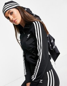 Черный платок с повторяющимся логотипом adidas Originals Logomania