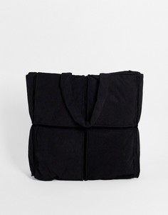 Черная сумка-тоут из вельвета в стиле super oversized ASOS DESIGN-Черный