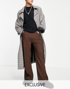 Расклешенные брюки шоколадно-коричневого цвета в стиле 90-х Reclaimed Vintage Inspired-Коричневый цвет