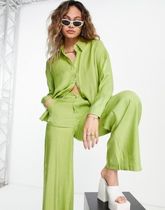 Oversized-рубашка зеленого цвета с блеском от комплекта Daisy Street-Зеленый цвет