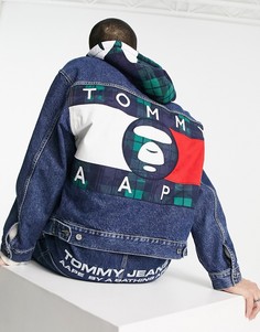 Синяя джинсовая куртка AAPE By A Bathing Ape x Tommy Hilfiger-Голубой