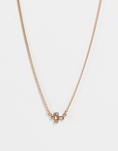 Ожерелье из латуни с маленькой подвеской-крестом AllSaints-Золотистый