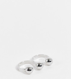 Серебристое двойное кольцо с дизайном в виде шариков Faded Future-Серебристый