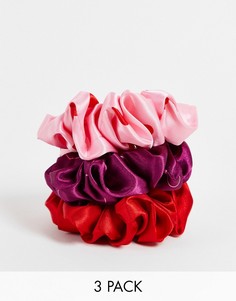 Набор из 3 резинок для волос розового, красного и бордового цветов с сердечками Vero Moda Valentines-Разноцветный