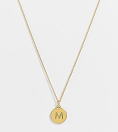 Золотистое ожерелье с маленькой подвеской с инициалом "М" Kate Spade-Золотистый