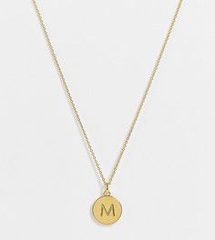 Золотистое ожерелье с маленькой подвеской с инициалом "М" Kate Spade-Золотистый