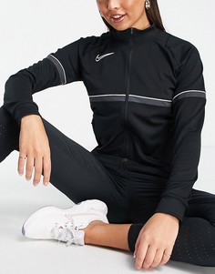 Черная олимпийка на сквозной молнии Nike Football Academy-Черный цвет