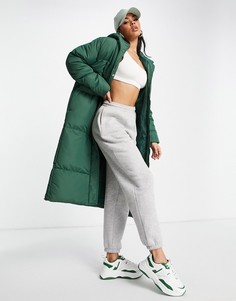 Зеленое дутое пальто макси Threadbare Jodie-Зеленый цвет