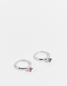 Серебристые кольца унисекс с камнями Reclaimed Vintage Inspired-Серебристый