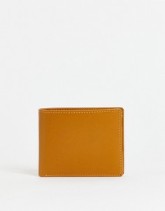 Светло-коричневый кожаный бумажник в одно сложение Smith & Canova-Коричневый цвет