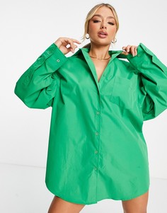 Зеленое платье-рубашка в стиле oversized Aria Cove-Зеленый цвет
