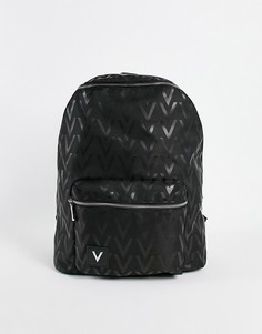 Черный рюкзак со сплошным логотипом Valentino Bags Contrau