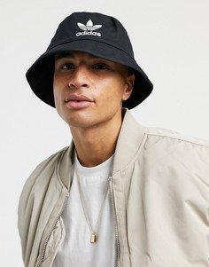 Черная панама с логотипом-трилистником adidas Originals adicolor-Черный цвет