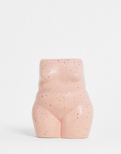 Розовая ваза в крапинку в форме тела Monki-Розовый цвет