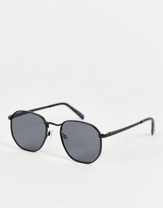 Круглые солнцезащитные очки черного цвета с тиснением River Island-Черный