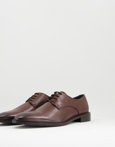 Коричневые туфли дерби из натуральной кожи Topman Morecombe-Коричневый цвет