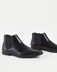 Черные ботинки челси из искусственной кожи Topman Briar-Черный