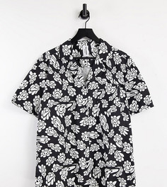 Черная рубашка в стиле унисекс с изогнутым принтом от комплекта COLLUSION Unisex-Черный цвет