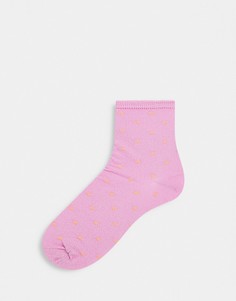Сиреневые носки в желтый горошек с блестками Pieces-Фиолетовый цвет