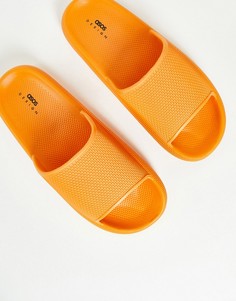 Оранжевые фактурные шлепанцы на толстой подошве ASOS DESIGN-Оранжевый цвет