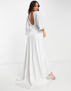 Белое свадебное платье макси с открытой спиной Y.A.S-Белый