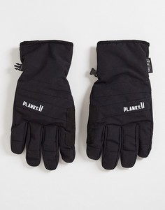 Утепленные горнолыжные перчатки черного цвета Planks Peach Maker-Черный